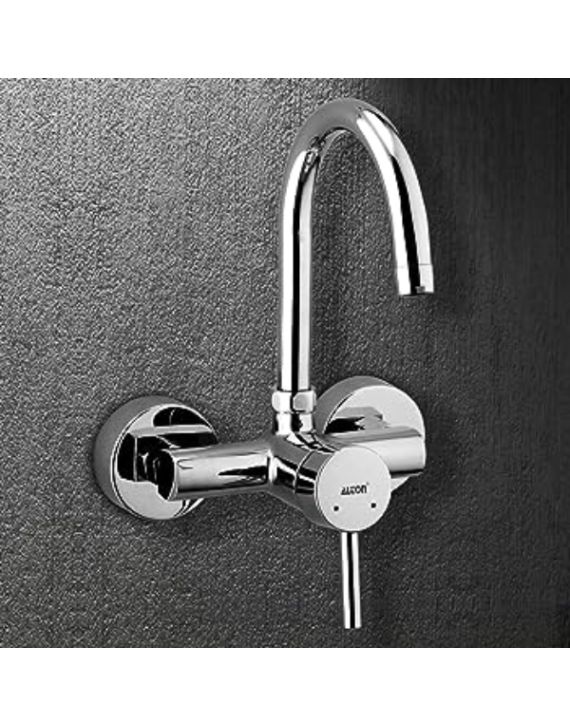 Leo Rise Chrome Finish Heavy Sink Mixer Wall Mounted LEO-LRI-WS-1298