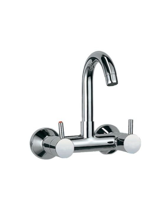 Leo Zero Two 15mm Chrome Finish Brass Body Sink Mixer with S.S Spout LEO-LZE-1012