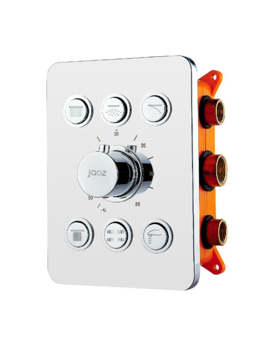 Jaaz Brass 6 Way Thermostatic Push Button Multifunction 