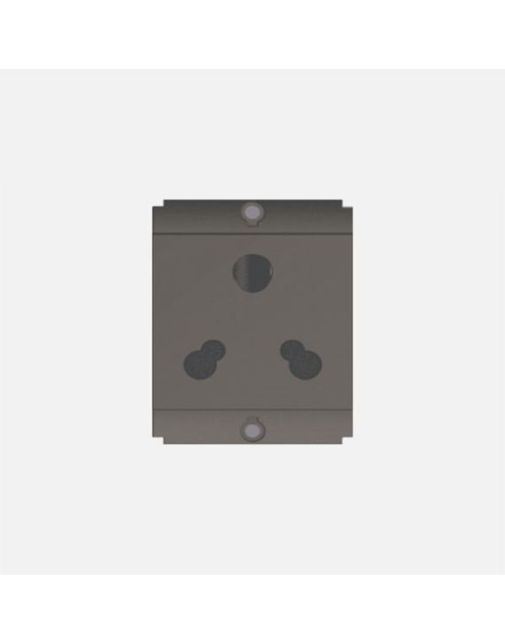 Norisys Square Series Socket 16A/6A 3-Pin Shuttered - 2 Module - Graphite Gray - S7332.23