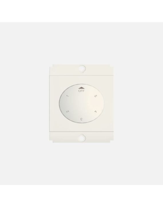 Norisys Square Series Fan Regulator Step Type With Round Knob For 80W Fan - 2 Module - Frost White - S7901.01
