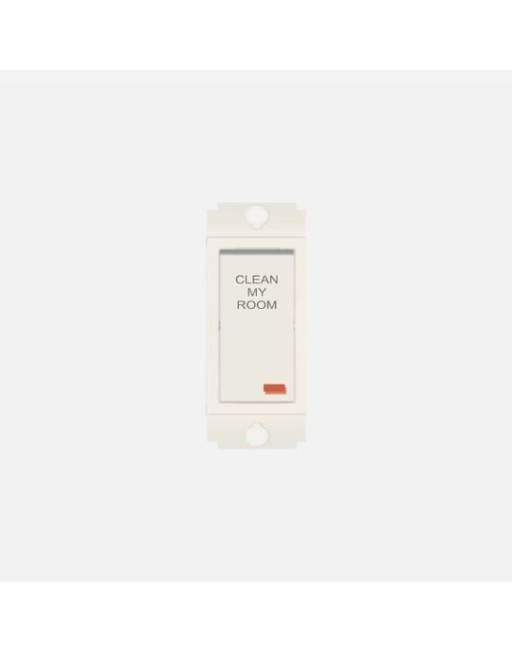 Norisys Square Series Clean My Room" Switch With Indicator (Collar Style) - 1 Module - Frost White - S8233.01