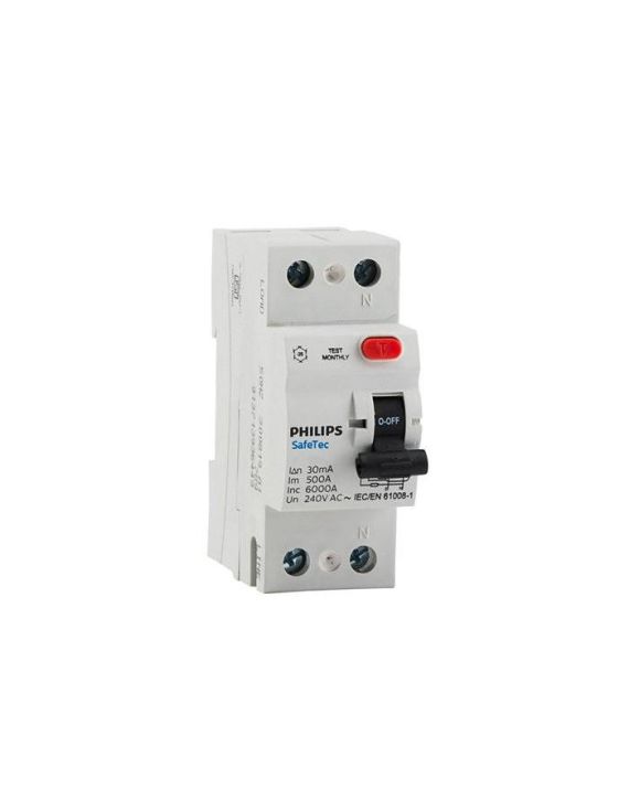 Philips SafeTec 30mA 40A Double Pole RCCB - Grey - 913713936749