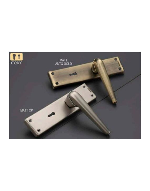 Ramson Divine SS Plate Zinc 8Inch 200mm Coal Copper Finish CY Mortice Door Handle RAM-DIV-CC-CY-8