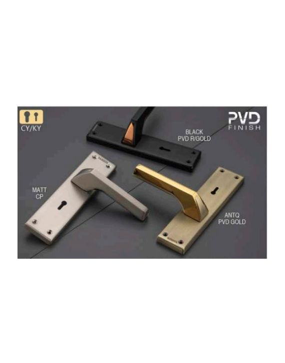 Ramson Rocco SS Plate Zinc 8Inch 200mm Matt Chrome Plated Finish KY Mortice Door Handle RAM-ROC-MCP-KY-8