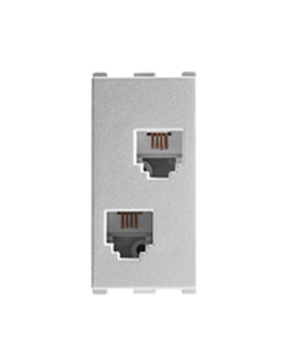 Anchor Roma RJ11 Tel Jack Double w/o Shutter 1M 66552S