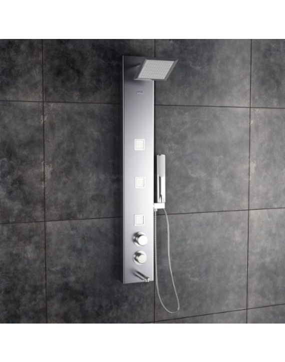 Jaaz Ariel 120x20cm Steel Matte Steel Shower Panel Ariel-Steel