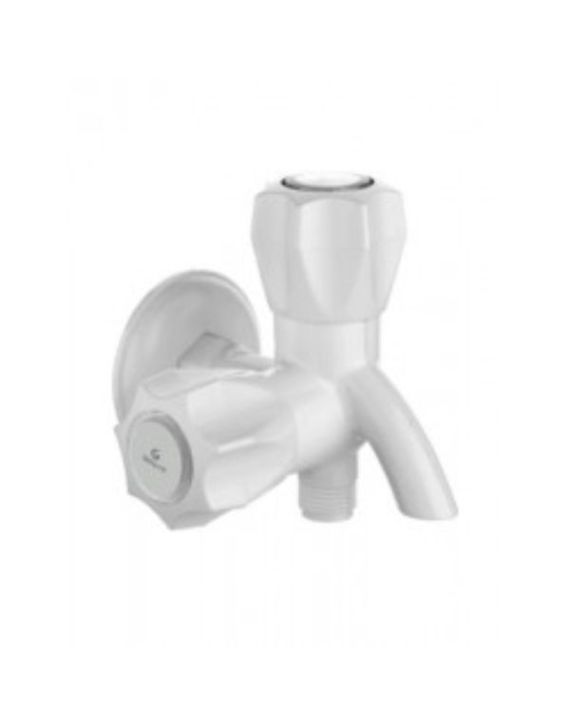 Glimpse Ptmt 2 Way Bib Cock With Wall Flange SL-2805