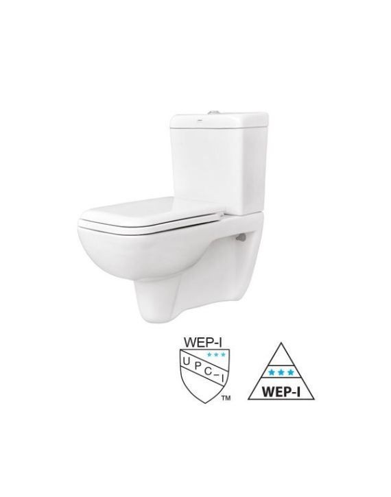 Somany Signature Collection Kape Extd.355x630x750mm Wall Hung Toiletwith Seat Cover 17112011007101-White