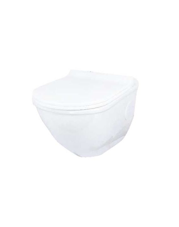 Somany Signature Collection Gennie 340x490x370mm White Wall Mounted Closet With Ezee Close Slim PP Seat Cover Somany-Gennie-340x490x370