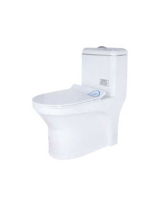 Somany Signature Collection Regular 360x660x730mm S Trap White One Piece Closet with Ezee Close Slim PP Seat Cover Somany-Regular-360x660x730-S-220