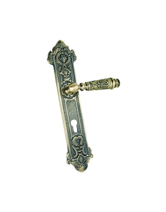 Tyler Brass Door Handle With Mortise Lock-MH-1069-08CY-Gold Silver