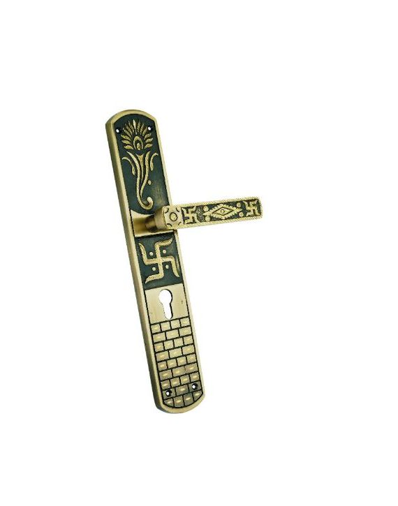 Tyler Brass Door Handle With Mortise Lock-MH-1080-11-AntiqueDC