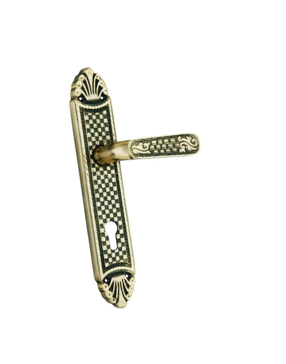 Tyler Brass Door Handle With Mortise Lock-MH-1091-11-Full Gold