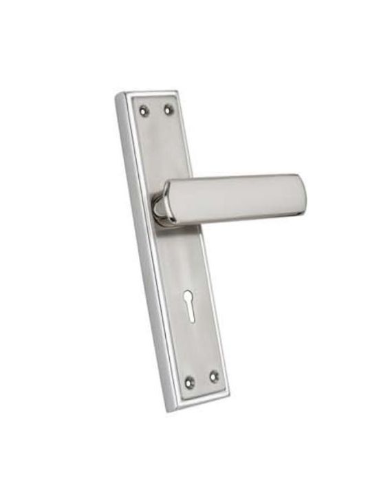Tyler SS Door Handle With Mortise Lock Set-MH-3050-11-Full Silver