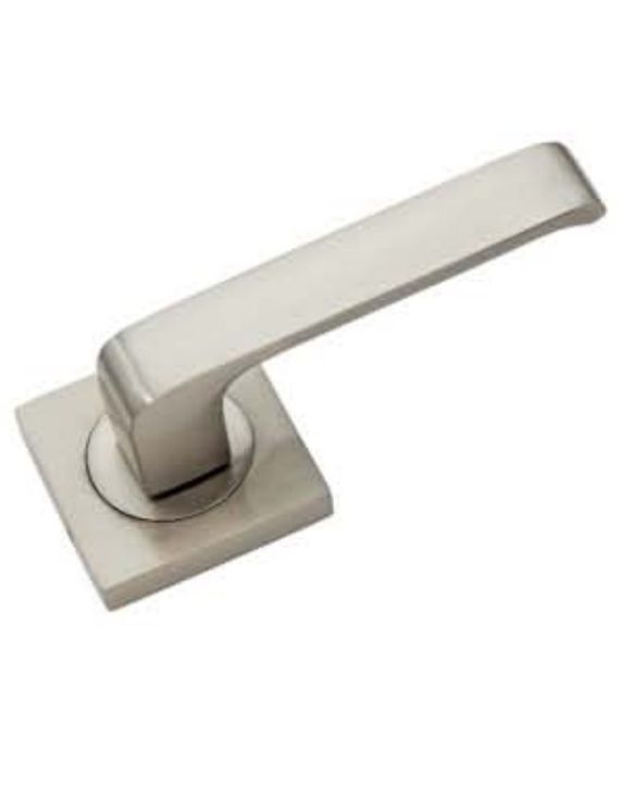 Tyler Brass Rose Door Handle with 9 Inch Cylindrical Lock Set-RH-1110-9CY-Full Silver