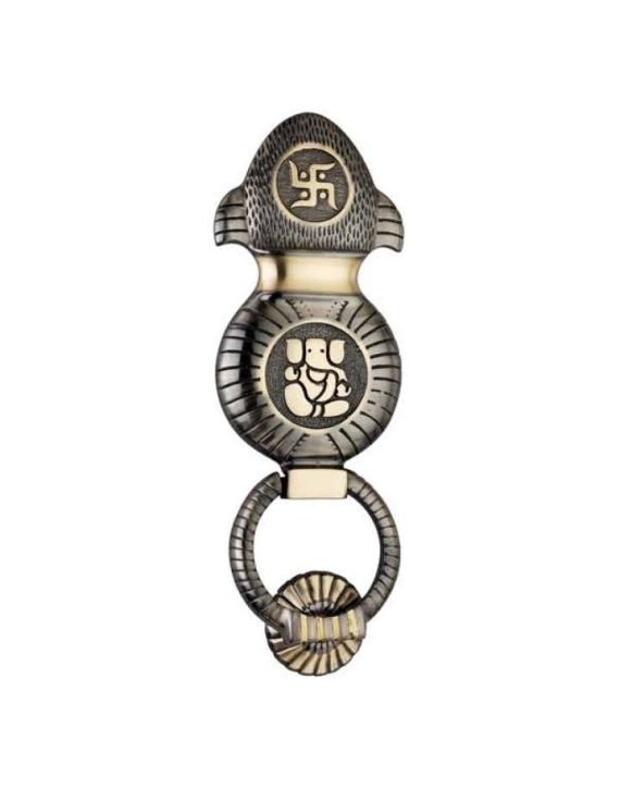 Tyler Swastik Brass Door Knockers-Swastik-Gold Silver