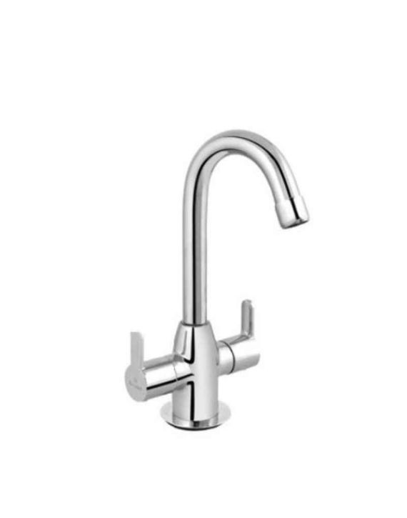 Vaalve Marissa Center Hole Basin Mixer Without Pop-Up Waste With Braided Hoses - 918919